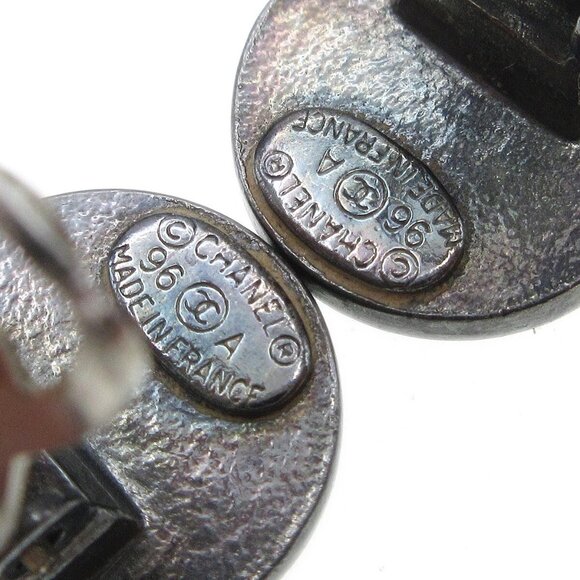 Chanel Medallion Dangle Earrings Gold Silver Clip-On - Picture 7 of 7